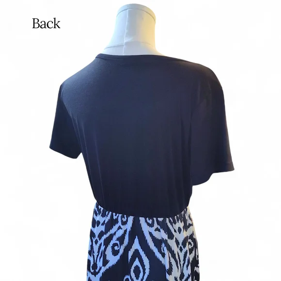 Maxi Dress Black/White Paisley Print Womens Size Large - Picture 6 of 7